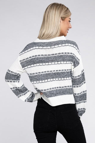 Color Block Drop Shoulder Sweater - MOD&SOUL - Contemporary Women's Clothing