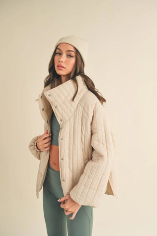 Cream Quilted Jacket - MOD&SOUL - Contemporary Women's Clothing