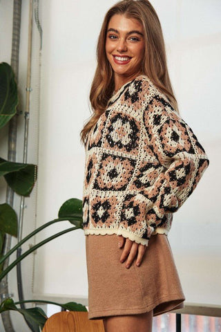 Crochet Pullover Sweater Top - MOD&SOUL - Contemporary Women's Clothing