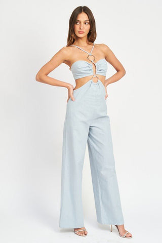 DOUBLE O RING CUT OUT JUMPSUIT - MOD&SOUL - Contemporary Women's Clothing