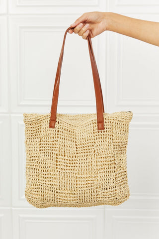 Picnic Date Straw Tote Bag - Handbags - Trendsi - MOD&SOUL
