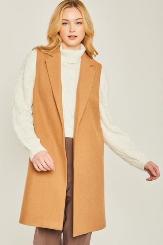 Fleece Long Line Vest - Outerwear - Love Tree - MOD&SOUL