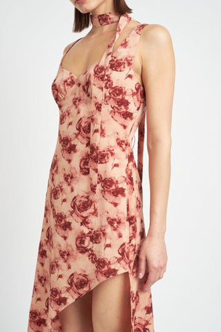 Floral Asymmetrical Maxi Dress -  - Emory Park - MOD&SOUL
