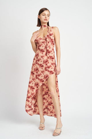 Floral Asymmetrical Maxi Dress -  - Emory Park - MOD&SOUL