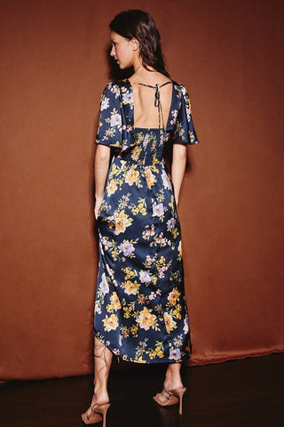 Floral Flutter Sleeve Midi Dress -  - MOD&SOUL - Contemporary Women's Clothing - MOD&SOUL
