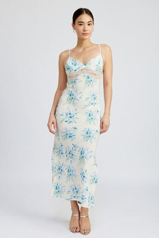 Floral Lace Detail Slip Dress - MOD&SOUL - Contemporary Women's Clothing