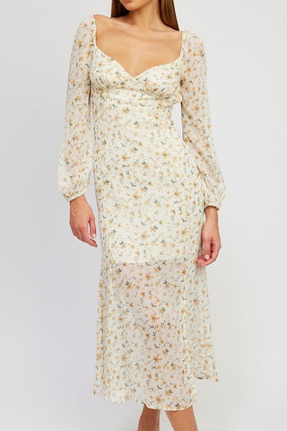 Floral Open Back Maxi Dress - MOD&SOUL - Contemporary Women's Clothing