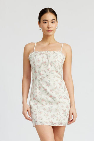 FLORAL PRINT EYELET DRESS - MOD&SOUL - Contemporary Women's Clothing