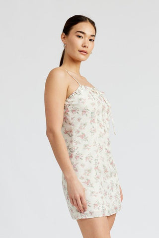 FLORAL PRINT EYELET DRESS - MOD&SOUL - Contemporary Women's Clothing