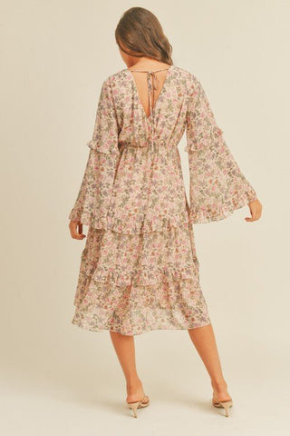 Floral Print Midi Dress -  - Lush Clothing - MOD&SOUL