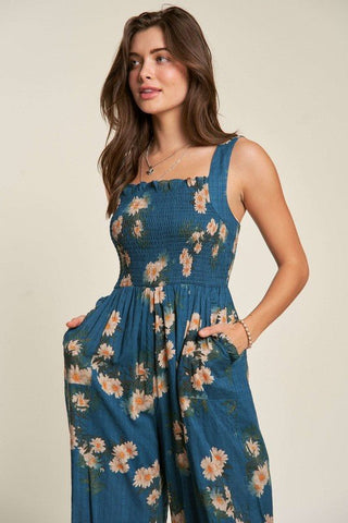 Floral Printed Ruffle Detail Jumpsuit - MOD&SOUL - Contemporary Women's Clothing