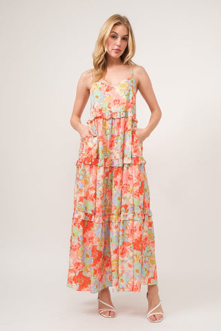 Floral Ruffled Tiered Maxi Dress - MOD&SOUL - Contemporary Women's Clothing