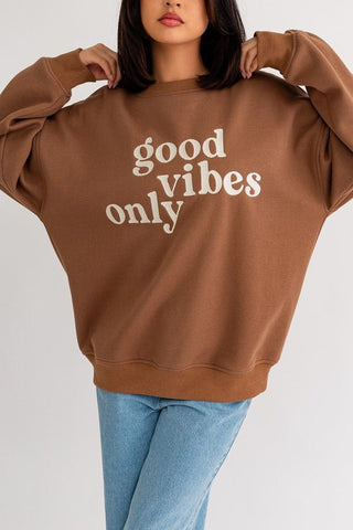Good Vibes Only Oversized Sweatshirt -  - LE LIS - MOD&SOUL