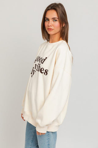 Good Vibes Only Oversized Sweatshirt -  - LE LIS - MOD&SOUL