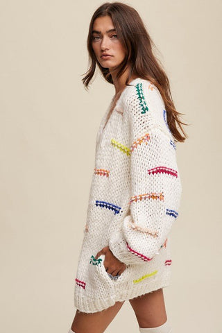 Hand Crochet Striped Cardigan - MOD&SOUL - Contemporary Women's Clothing