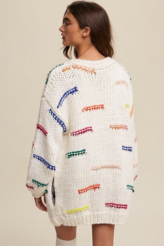 Hand Crochet Striped Cardigan - MOD&SOUL - Contemporary Women's Clothing