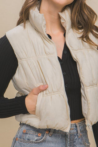 High Neck Puffer Vest - MOD&SOUL - Contemporary Women's Clothing