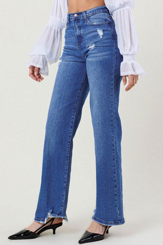 High Rise Wide Leg Jeans - MOD&SOUL - Contemporary Women's Clothing