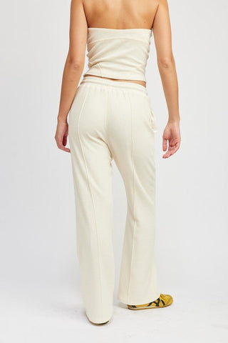 HIGH WAIST PANTS WITH DRAWSTRINGS - MOD&SOUL - Contemporary Women's Clothing