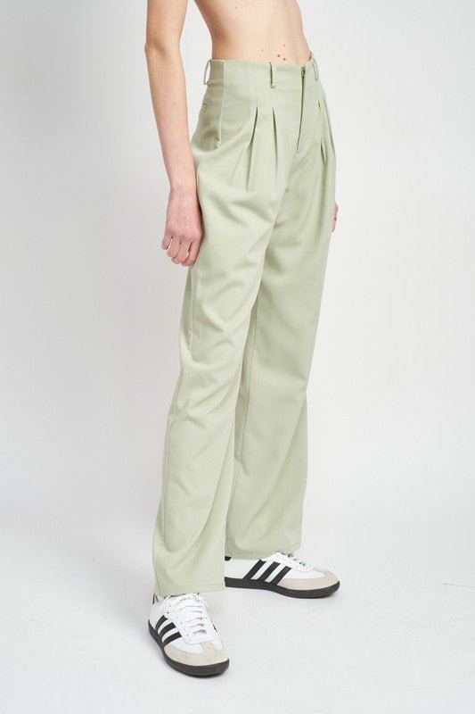 High Waisted Pleated Pants, Work Trousers