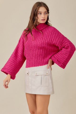 Hot Pink Turtleneck Sweater -  - Mustard Seed - MOD&SOUL