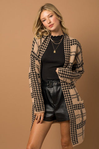 Houndstooth Coatigan - MOD&SOUL - Contemporary Women's Clothing