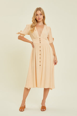 cute midi dress Countryside Cutie Floral in Pink inspired print Linen Button-Down Midi Dress |