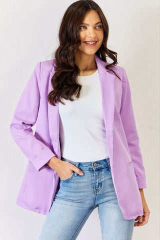 Lilac Open Front Blazer - MOD&SOUL - Contemporary Women's Clothing