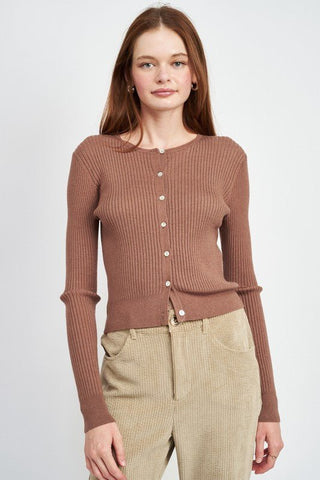 LONG SLEEVE BUTTON UP CROP TOP - MOD&SOUL - Contemporary Women's Clothing