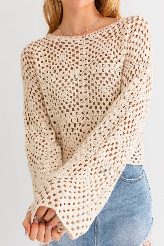 Long Sleeve Crochet Top  Pink Crochet Top – MOD&SOUL - Contemporary  Women's Clothing