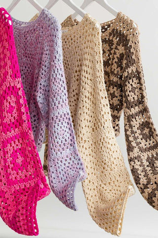 Long Sleeve Crochet Top - Shirts & Tops - LE LIS - MOD&SOUL