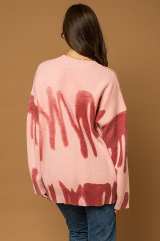Long Sleeve Spray Print Sweater -  - Gilli - MOD&SOUL
