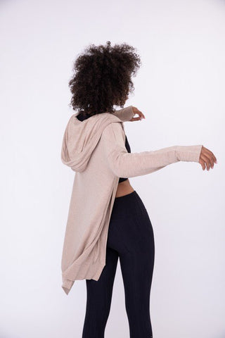 Longline Hooded Cardigan with Pockets - Outerwear - Mono B - MOD&SOUL