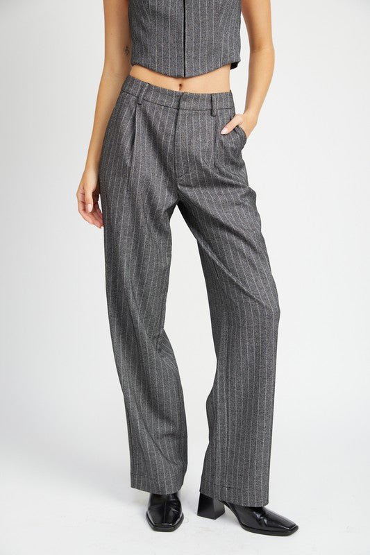 Pinstripe Pleated Pants – MOD&SOUL - Contemporary Women's Clothing