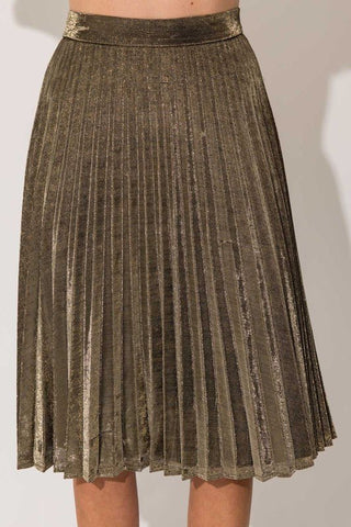Lurex Pleated Midi Skirt - MOD&SOUL - Contemporary Women's Clothing