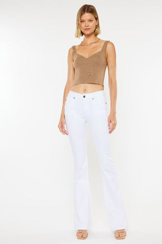 Mid Rise White Flare Jeans - MOD&SOUL - Contemporary Women's Clothing