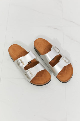 Double-Banded Slide Sandal in Silver -  - Trendsi - MOD&SOUL