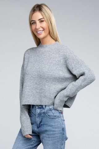 Mock Neck Pullover Sweater -  - Ambiance Apparel - MOD&SOUL