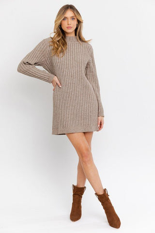 Mock Neck Sweater Dress -  - Gilli - MOD&SOUL