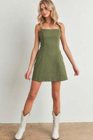 Olive Square Neckline Mini Dress - Dress - buttermelon - MOD&SOUL