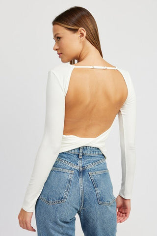 OPEN BACK TOP WITH TWIST DETAIL - MOD&SOUL - Contemporary Women's Clothing