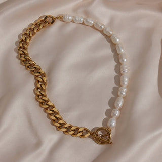 Pearl And Chain Choker Necklace - Necklaces - Mod & Soul - MOD&SOUL
