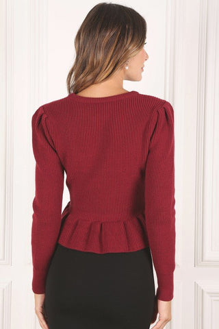 Peplum Sweater Top -  - Lilou - MOD&SOUL