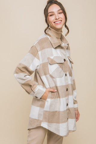 Plaid Bust Pocket Shacket - MOD&SOUL - Contemporary Women's Clothing
