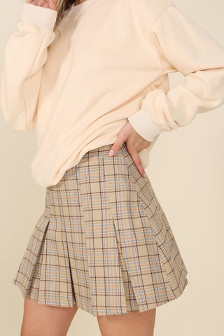 Plaid pleated mini skirt -  - Lilou - MOD&SOUL