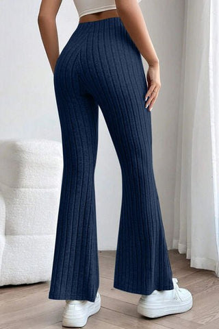 Ribbed High Waist Flare Pants - MOD&SOUL - Contemporary Women's Clothing