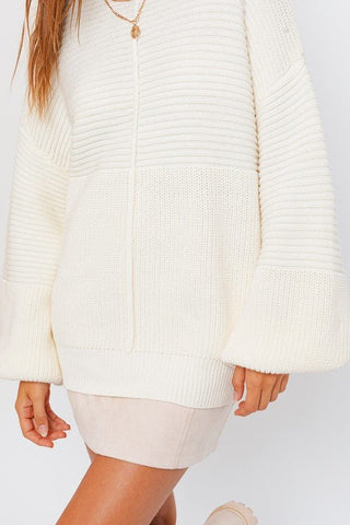 Ribbed Knitted Sweater - MOD&SOUL - Contemporary Women's Clothing