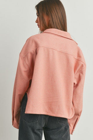 Rust Textured Cropped Shacket - MOD&SOUL - Contemporary Women's Clothing