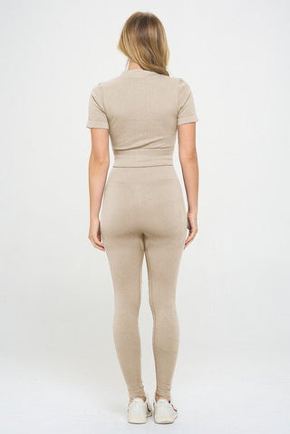 Seamless Zip up Jacket Set - MOD&SOUL - Contemporary Women's Clothing