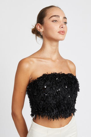Sequin Feather Tube Top -  - Emory Park - MOD&SOUL